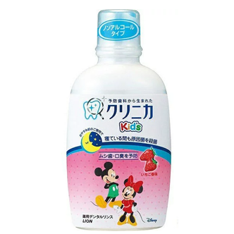 *現貨*LION 米奇老鼠圖案 小童用漱口水(草莓味)  250ml#231141