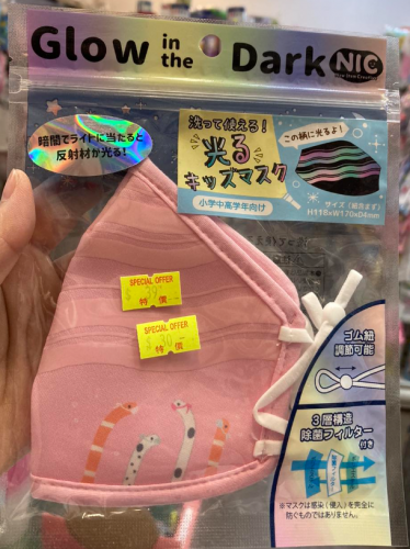 日本直送 大童口罩 成人口罩 夜光布口罩 可水洗 可重用 可調節帶 (size:118*170*4 mm)#643742🌟落單前請先PM 9340 4637 查詢存貨量🙏🏻🥰🥰