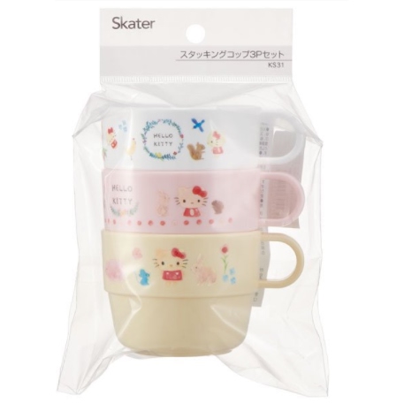 *現貨*日本製Skater 疊疊水杯(Hello Kitty)一組三枚入220ml#551901