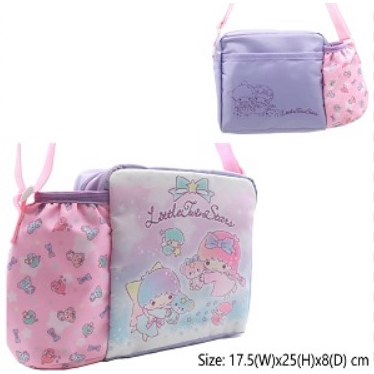 LITTLE TWIN STARS 小童斜揹袋連水樽格 側揹袋 小食袋 小息袋 約 25.00 × 8.00 × 17.50 cm(231678)