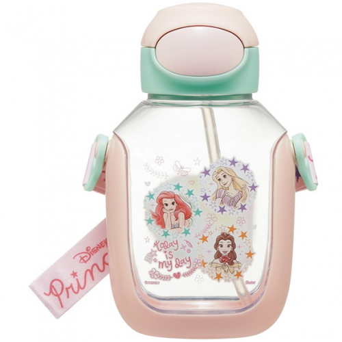 *現貨*Skater 透明彈蓋吸管水樽附背帶 530ml (公主)#618529
