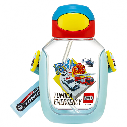 *現貨*Skater 透明彈蓋吸管水樽附背帶 530ml (TOMICA)#644085