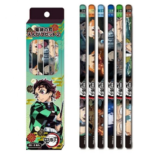 *現貨*日本直送 鬼滅之刃 鬼滅の刃 日版 文具 2B 鉛筆 套裝 6枝裝 鬼殺隊 禰豆子 蝴蝶忍 炎柱#916390