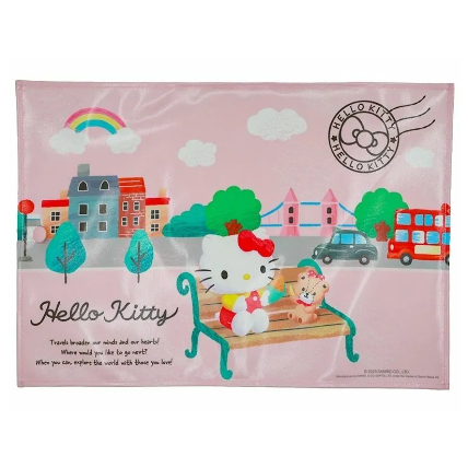 HELLO KITTY 帆布檯墊 餐墊  枱墊 可卷可摺枱墊 尺寸:約 48 × 34 cm (231245)#275447