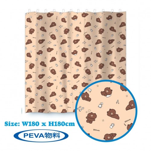 *現貨*LINE FRIENDS - 浴簾 -Brown#132554