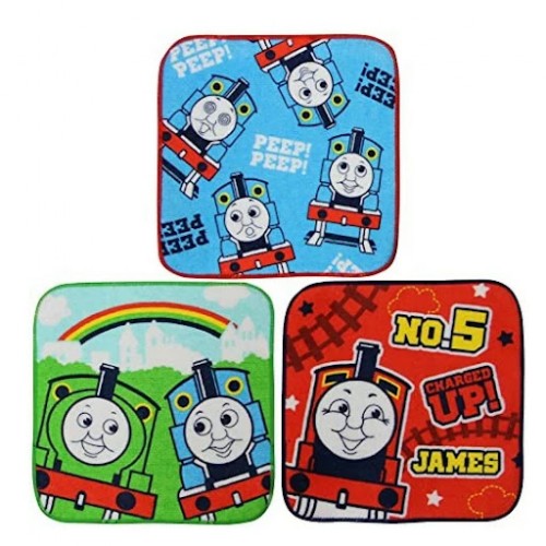 *現貨*日本直送 Thomas & Friends純棉手巾/方巾/返學手巾 (一組3條)#028468