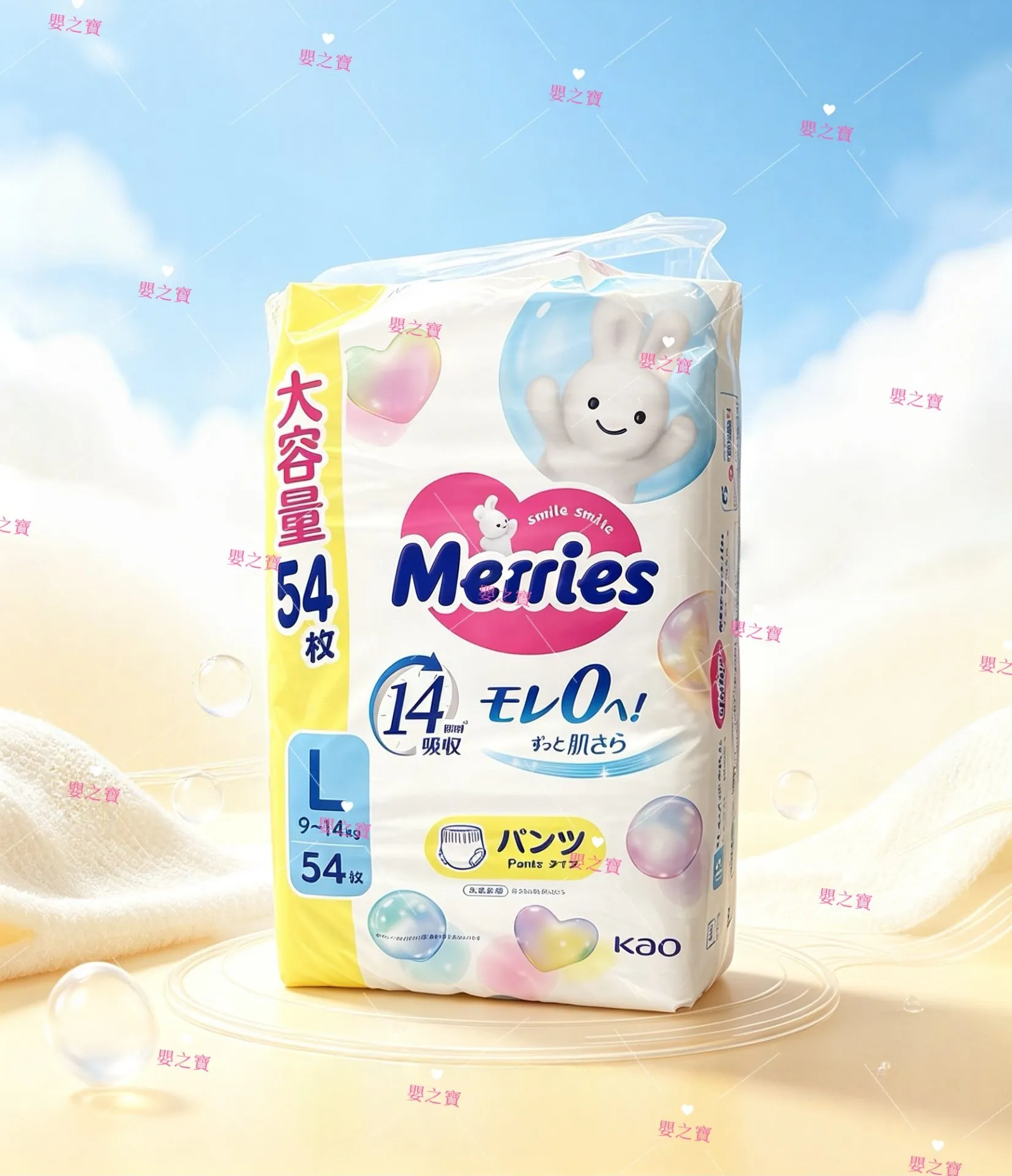 日本内销版 MERRIES  (增量装) 拉拉裤 学习裤 PL 54 片装 for 9-14kgs 【平行进口】*任MIX 6包,可免运费送货上门*