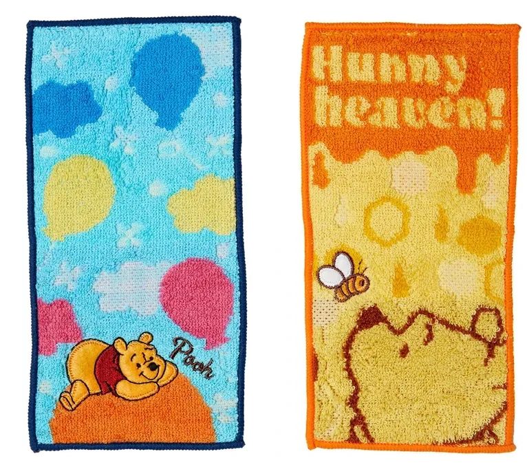 *现货*日本直送 抗菌加工 口袋巾 手巾 Winnie The POOH 手巾 (2条装) size: 约10*20 cm #754773
