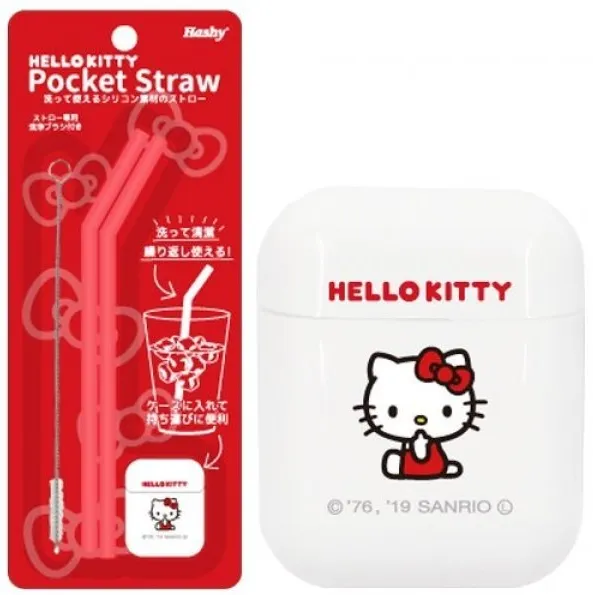 *現货*Hashy 便携矽胶吸管(连刷)-Hello Kitty#747724