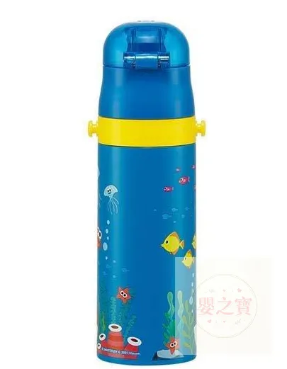 *現貨*日本Skater 保溫/保冷 超輕量 可鎖扣 直飲式不鏽鋼水樽(Baby Shark) 附斜咩帶